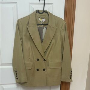 Boden Classic Twill Double-breasted Tan Blazer NWT Size US 10P, UK 14P